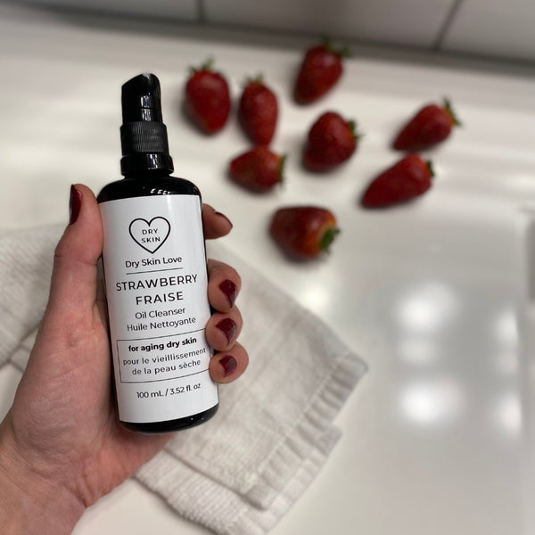 DRY SKIN LOVE Strawberry Oil Cleanser for Dry Aging Skin