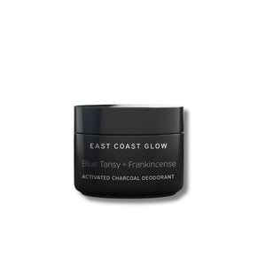 East Coast Glow Blue Tansy and Frankincense natural deodorant in eco-friendly packaging