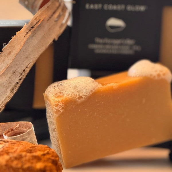 East Coast Glow The Forager's Bar – handcrafted body bar made with organic butters, wild balsam fir, black spruce, birch sap, and iceberg water.