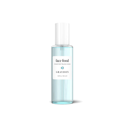 GRAYDON Face Food Mineral Mist - hydrating toner and face mist with white tea, zinc, magnesium, and malachite for skin protection and glow