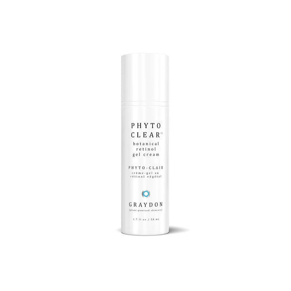 Graydon Skincare Phyto Clear – a lightweight, natural retinol face moisturizer with bakuchiol, moth bean extract, and botanical ingredients for combination skin.