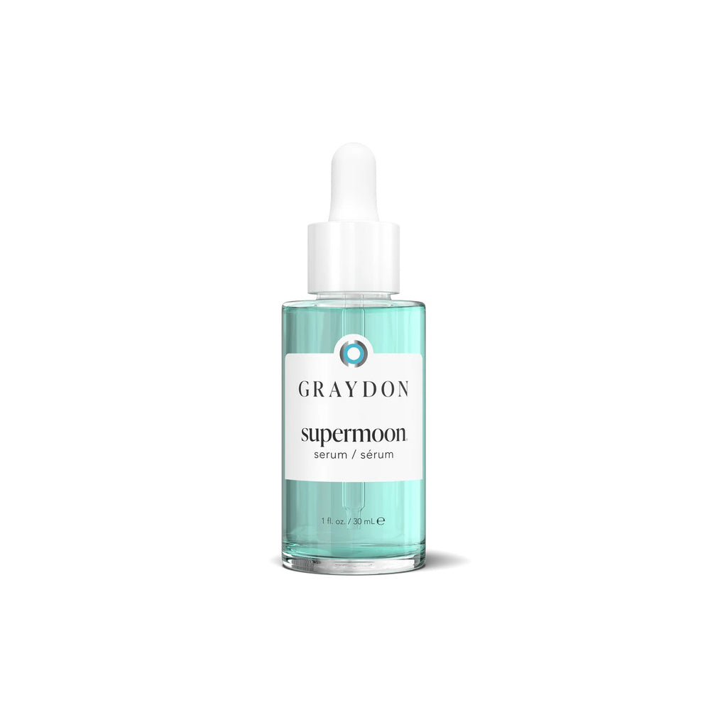 Graydon Skincare Supermoon Serum – lightweight hydrating water serum with bio-retinol, peptides, and hyaluronic acid for nourished, radiant skin.
