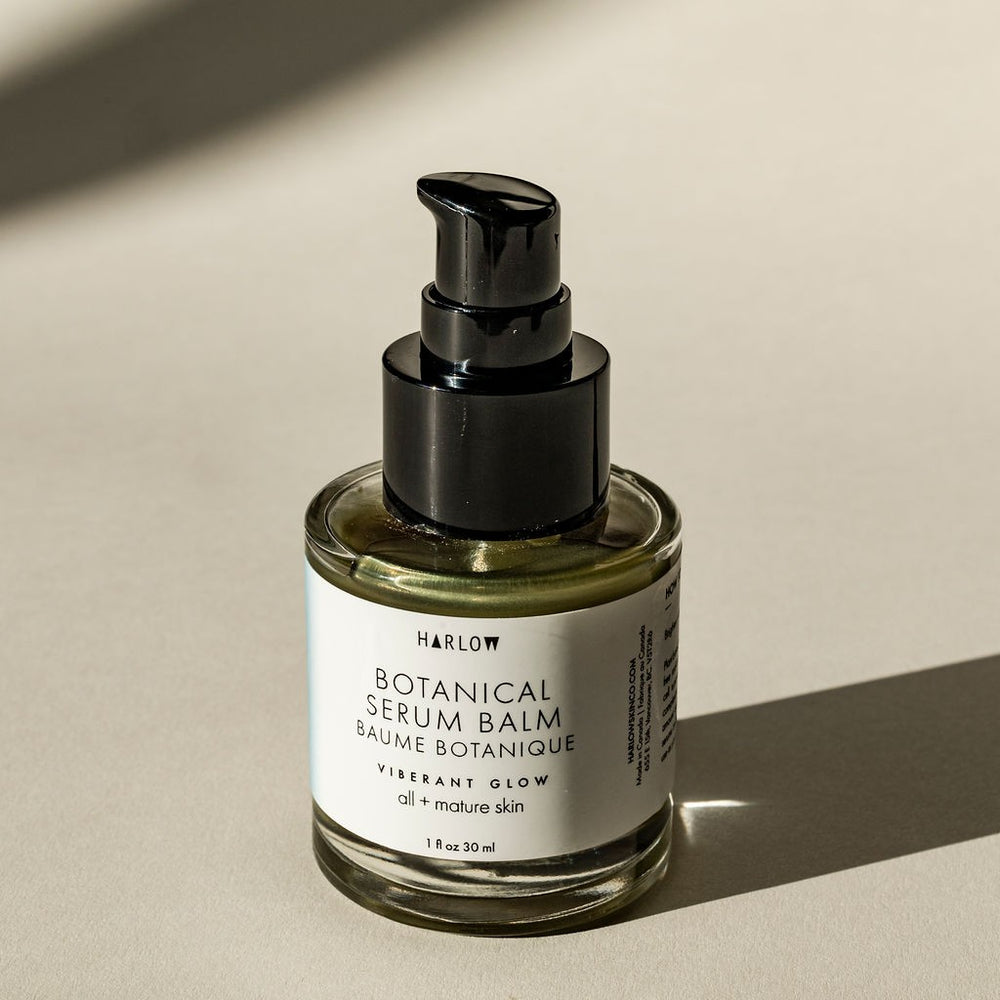 Harlow Vibrant Glow Botanical Balm in a 30 ml bottle.