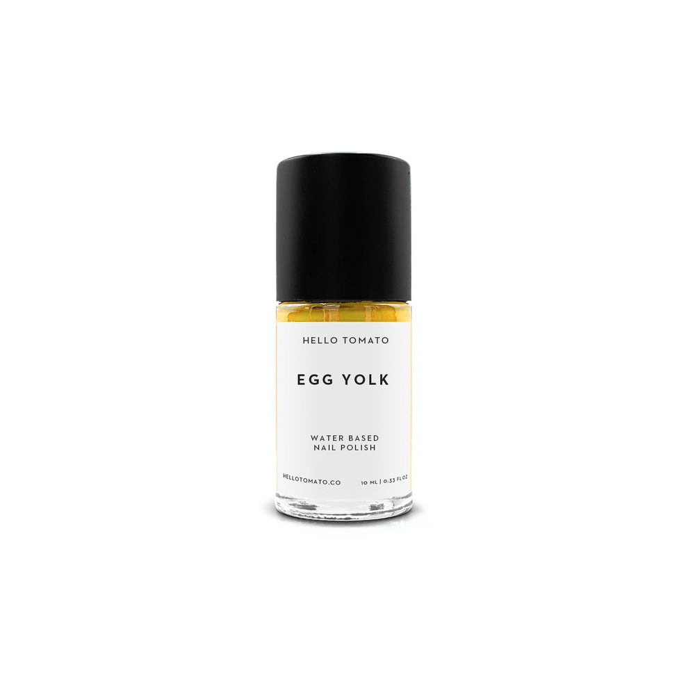 HELLO TOMATO Egg Yolk nail polish, a happy golden yellow, reminiscent of grade AA egg yolks.