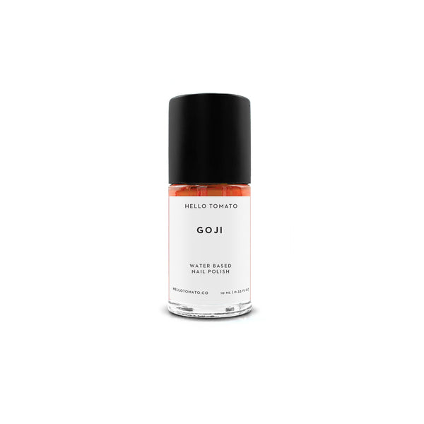 HELLO TOMATO Goji nail polish, an energizing orange with a subtle iridescence, named after one of the superfood, Goji berries. 