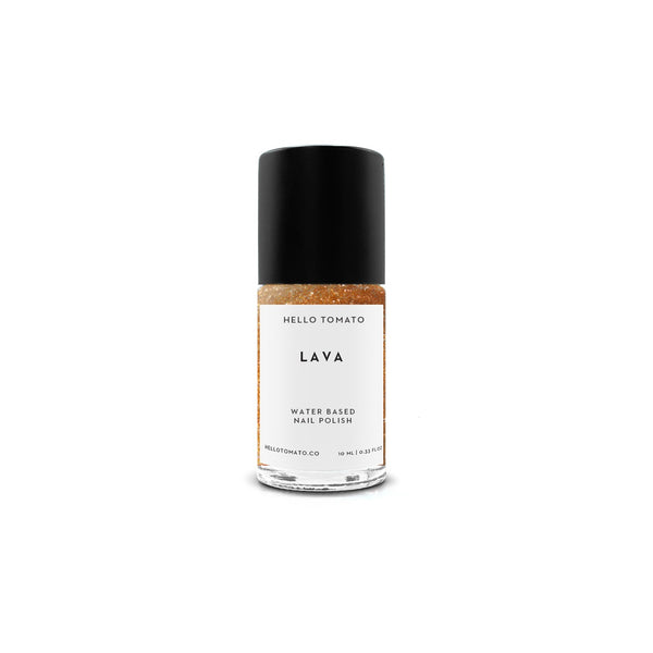 HELLO TOMATO Lava nail polish, a warm rose gold glitter, taken from the colors of molten rock that erupts from earth's surface.