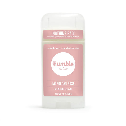 Plastic-Free Humble Moroccan Rose Deodorant - Long-lasting aluminum-free deodorant with four essential ingredients and botanically-based fragrance full size