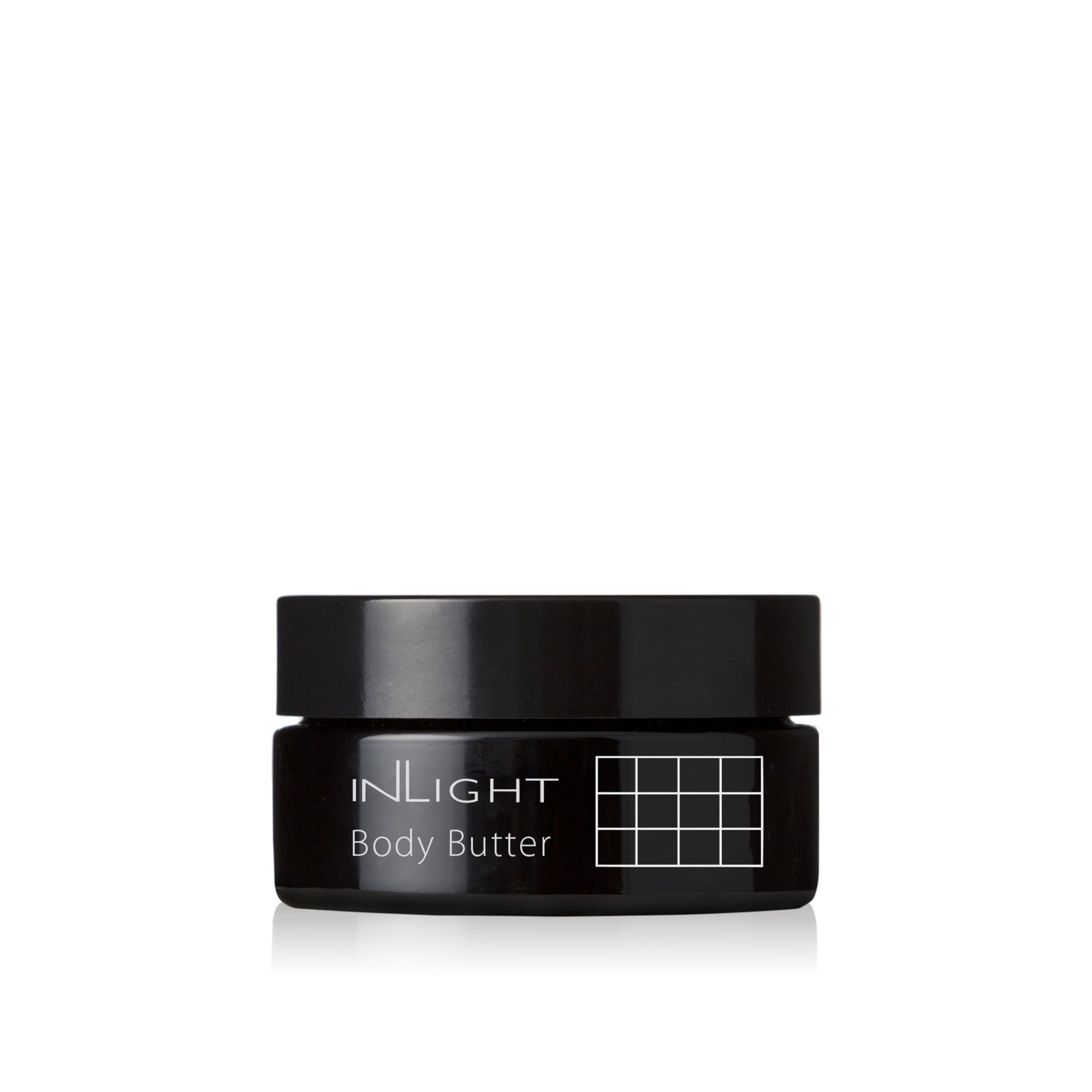 INLIGHT BEAUTY Body Butter in its container, featuring a luxurious, rich texture and designed for dry skin and stretch mark care, safe for pregnancy.