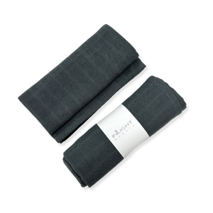 Inlight Beauty Cotton Face Cloths - Set of 2 organic cotton muslin cloths for gentle makeup removal and mild exfoliation. Ideal for use with Inlight skincare products.