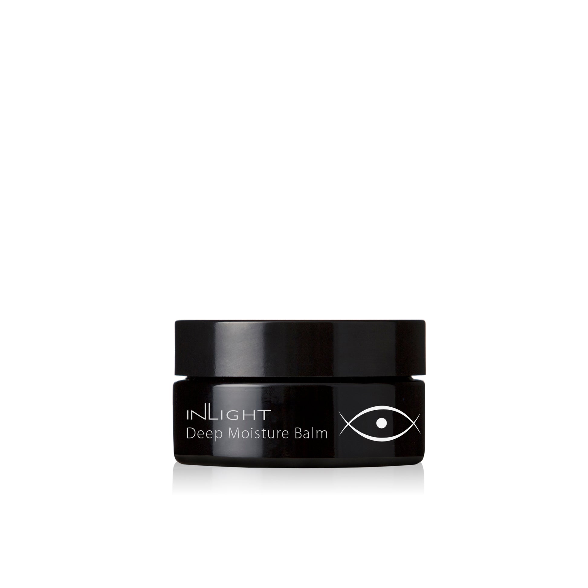 Inlight Beauty Deep Moisture Balm jar with luxurious organic ingredients for intensive hydration and nourishment. Perfect for dry and mature skin.