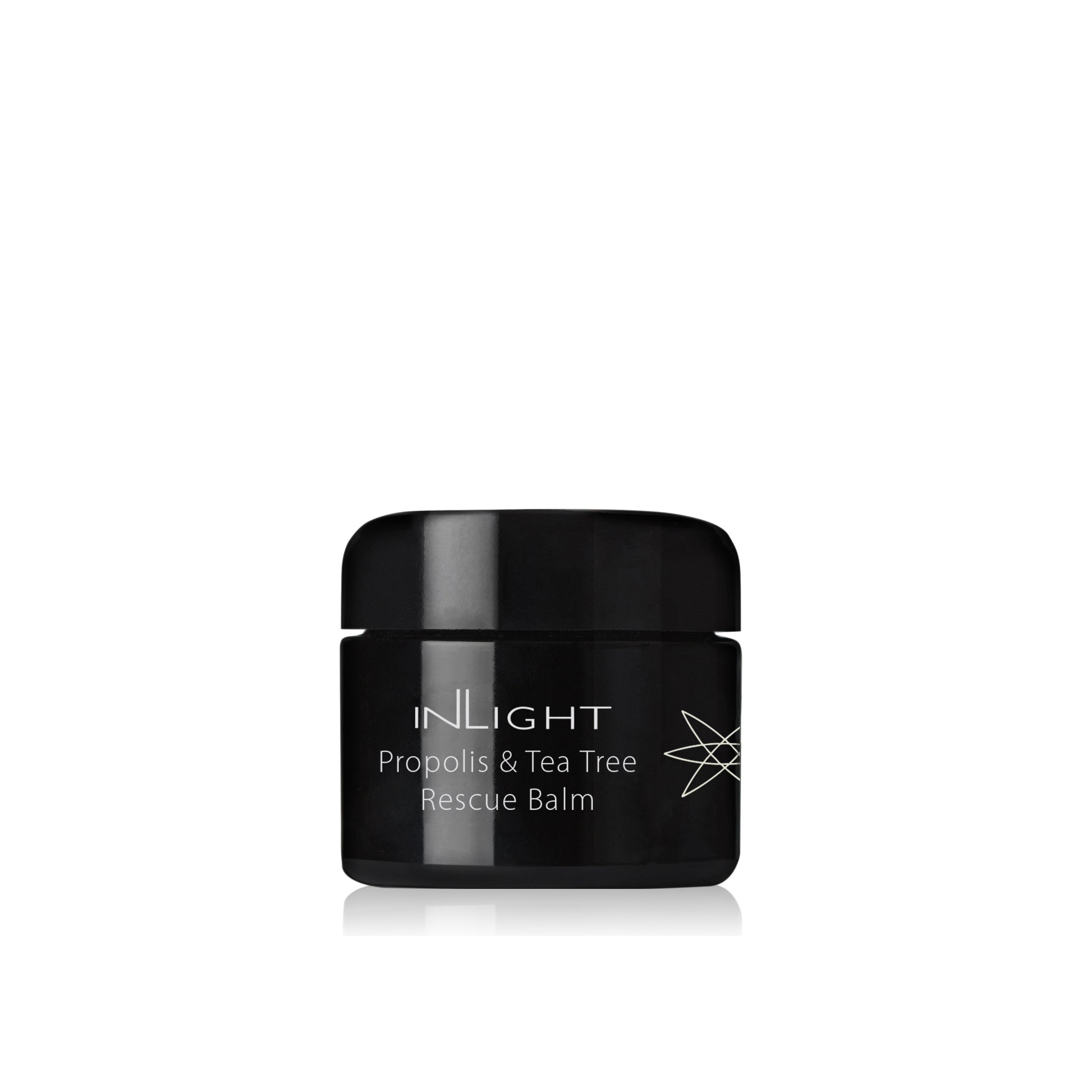 Inlight Beauty Propolis & Tea Tree Rescue Balm, 100% organic soothing balm for sensitive skin prone to blemishes, breakouts, and discomfort. Suitable for face and body.