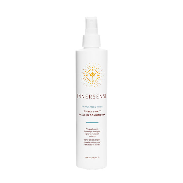 Innersense Organic Beauty Sweet Spirit Leave In Conditioner Fragrance Free bottle, lightweight leave-in conditioner with Aloe Vera, Tamanu Oil and honey.