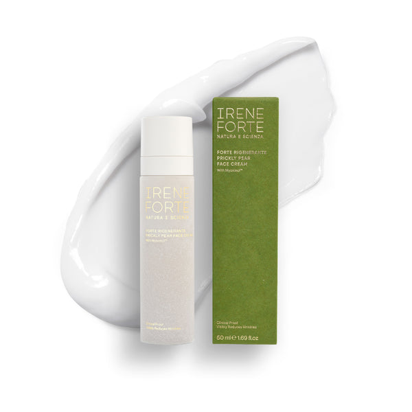 Irene Forte Skincare Prickly Pear Face Cream with natural Mediterranean ingredients with white background.