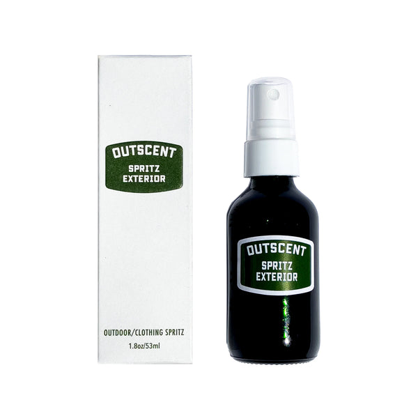 Outscent Spritz Exterior bottle and packaging on a white background