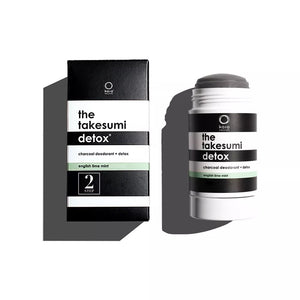 Kaia Naturals Charcoal Deodorant English Lime Mint, part of the Takesumi Detox system, with activated charcoal for freshness, lime and mint fragrance, and free from aluminum and baking soda.