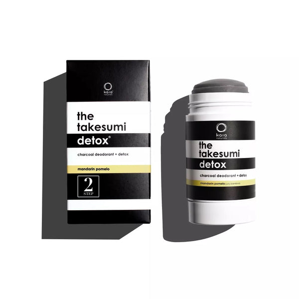 KAIA NATURALS Charcoal Deodorant Mandarin Pomelo – Aluminum and baking soda-free formula with activated charcoal, aloe vera, and a certified natural fragrance blend.