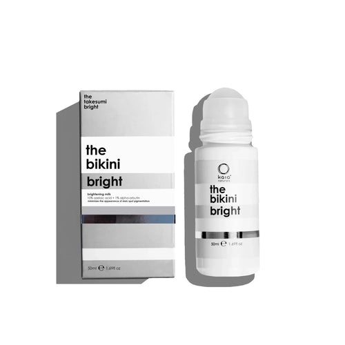  KAIA Naturals Bikini Bright Brightening Milk roll-on bottle, a natural solution for dark spots, redness, and ingrown hairs, suitable for sensitive areas. ALWAYS SHOW