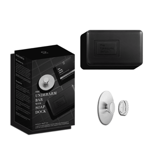 KAIA NATURALS Underarm Bar with Soap Dock kit featuring a 5 oz cleansing bar and stainless steel magnetic soap dock.