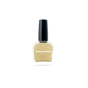 Karolin Van Loon 04 Sable Doré – shimmery gold nail polish in a sleek glass bottle, vegan, cruelty-free, 12-free, perfect for accent nails or sparkling manicures.