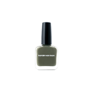 Karolin Van Loon 08 Argile des Marais – soft khaki green nail polish, vegan, cruelty-free, 12-free, versatile for year-round wear and glossy long-lasting finish.