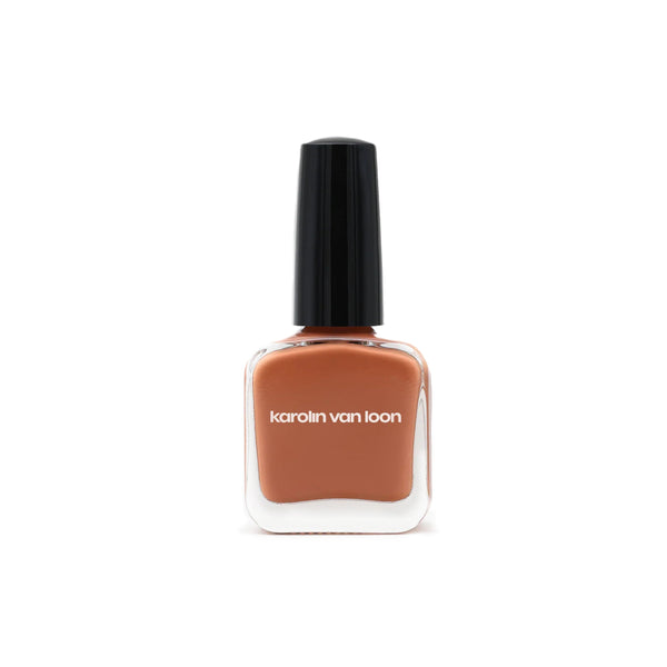 Karolin Van Loon 11 Zinnia Orange – warm orange vegan nail polish, 12-free, cruelty-free, eco-friendly formula for long-lasting, glossy manicure.