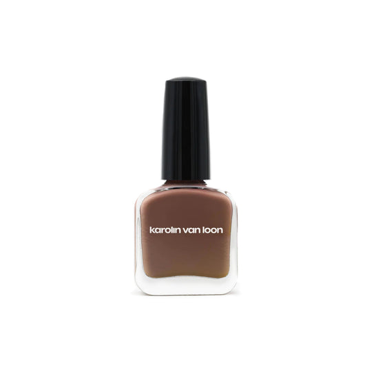 Karolin Van Loon 13 Fleur De Bois – forest green with brown undertones, vegan nail polish, 12-free, cruelty-free, eco-friendly formula for smooth, long-lasting glossy manicure.
