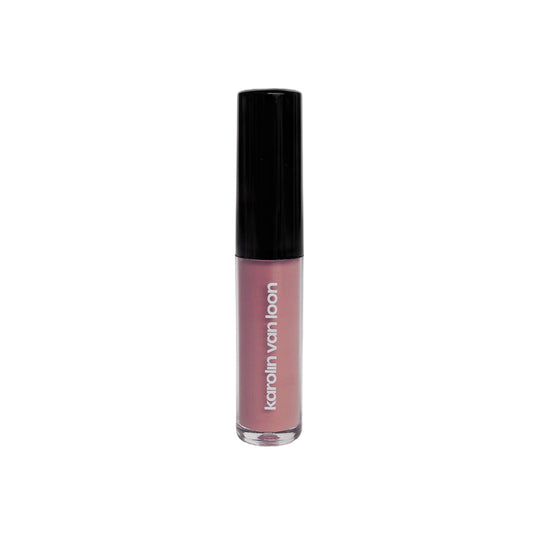 A tube of Karolin Van Loon lip gloss in Violet, featuring a luscious shade with dusky undertones that captures the essence of twilight. This hydrating gloss provides a subtle tint and radiant shine, leaving lips looking fuller and more voluminous.