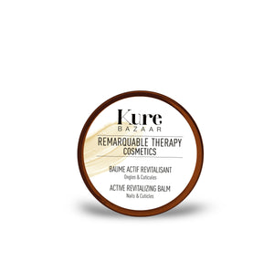 Kure Bazaar Active Revitalizing Balm – nourishing nail and cuticle balm with shea butter, cocoa butter, and marine algae extract.