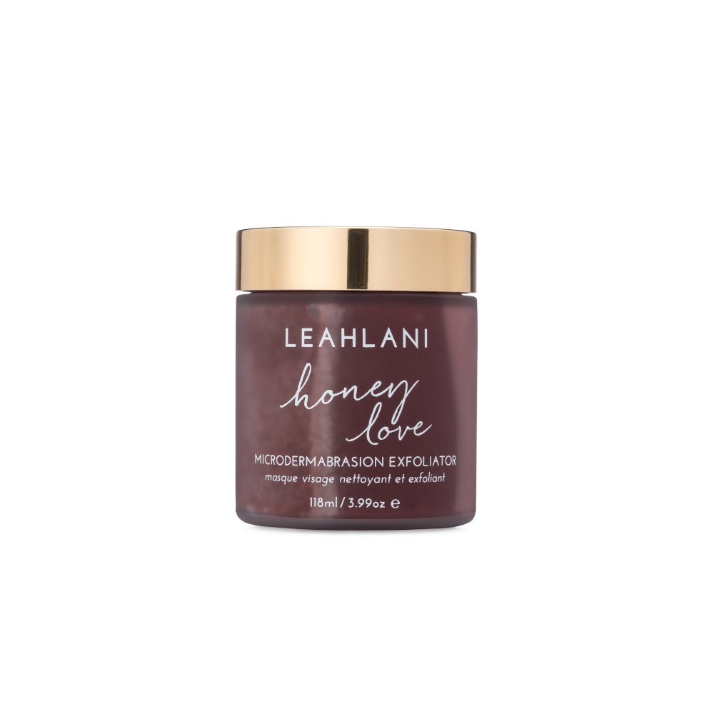 Indulge in the luxurious radiance of LEAHLANI SKINCARE's Honey Love Microdermabrasion Polish, a powerful weekly exfoliating treatment for congested, acne-prone skin. Infused with noni fruit, toning hibiscus flower, revitalizing clays, and microdermabrasion crystals, this formula smooths and clarifies, dramatically improving skin tone and texture.