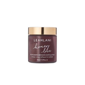 Indulge in the luxurious radiance of LEAHLANI SKINCARE's Honey Love Microdermabrasion Polish, a powerful Leahlani Skincare Honey Love Exfoliator in a jar, creamy exfoliating mask with Hawaiian honey, blue tansy, hibiscus, and microdermabrasion crystals for clear, smooth, and radiant-looking skin. 118ml