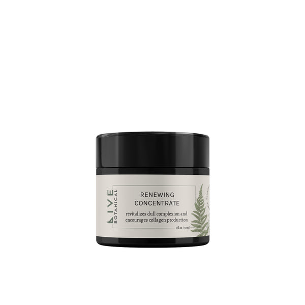 Live Botanical Renewing Concentrate – nourishing balm for dry, dull skin with encapsulated rose, lupine, and sea buckthorn for hydration and radiance