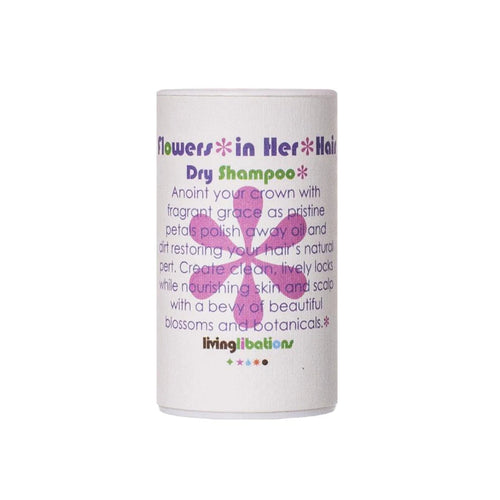 Flowers in Her Hair Dry Shampoo by Living Libations with botanical ingredients. 30ml