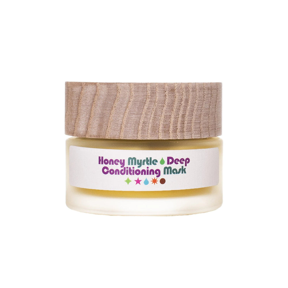 Living Libations Honey Myrtle Deep Conditioning Mask in a jar, designed for dry hair and scalp nourishment. 30ml
