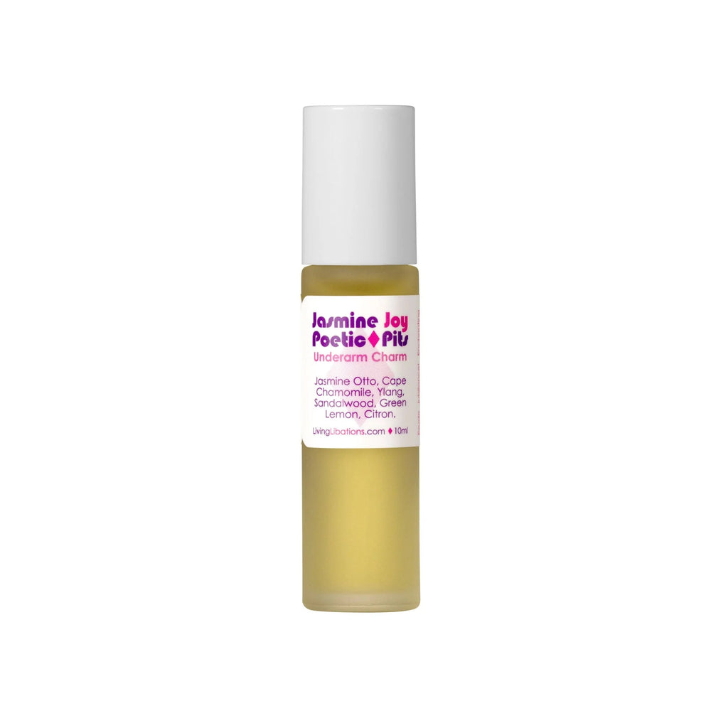 Living Libations Jasmine Joy Poetic Pits natural deodorant with floral essential oils for fresh underarms 5 ml