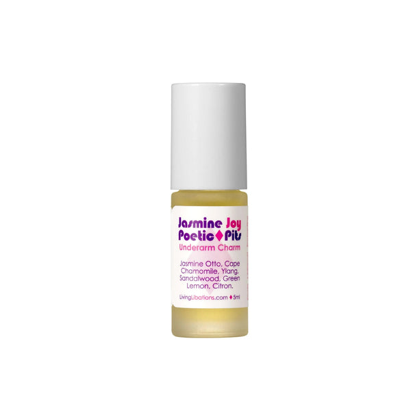 Living Libations Jasmine Joy Poetic Pits natural deodorant with floral essential oils for fresh underarms 5 ml