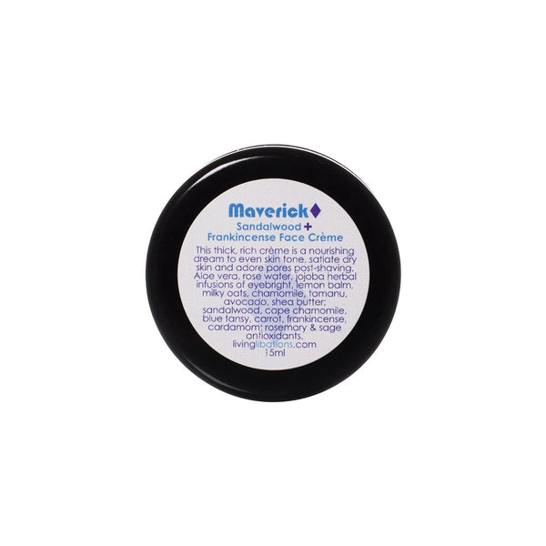 LIVING LIBATIONS Maverick Sandalwood Frankincense Face Crème 15ml