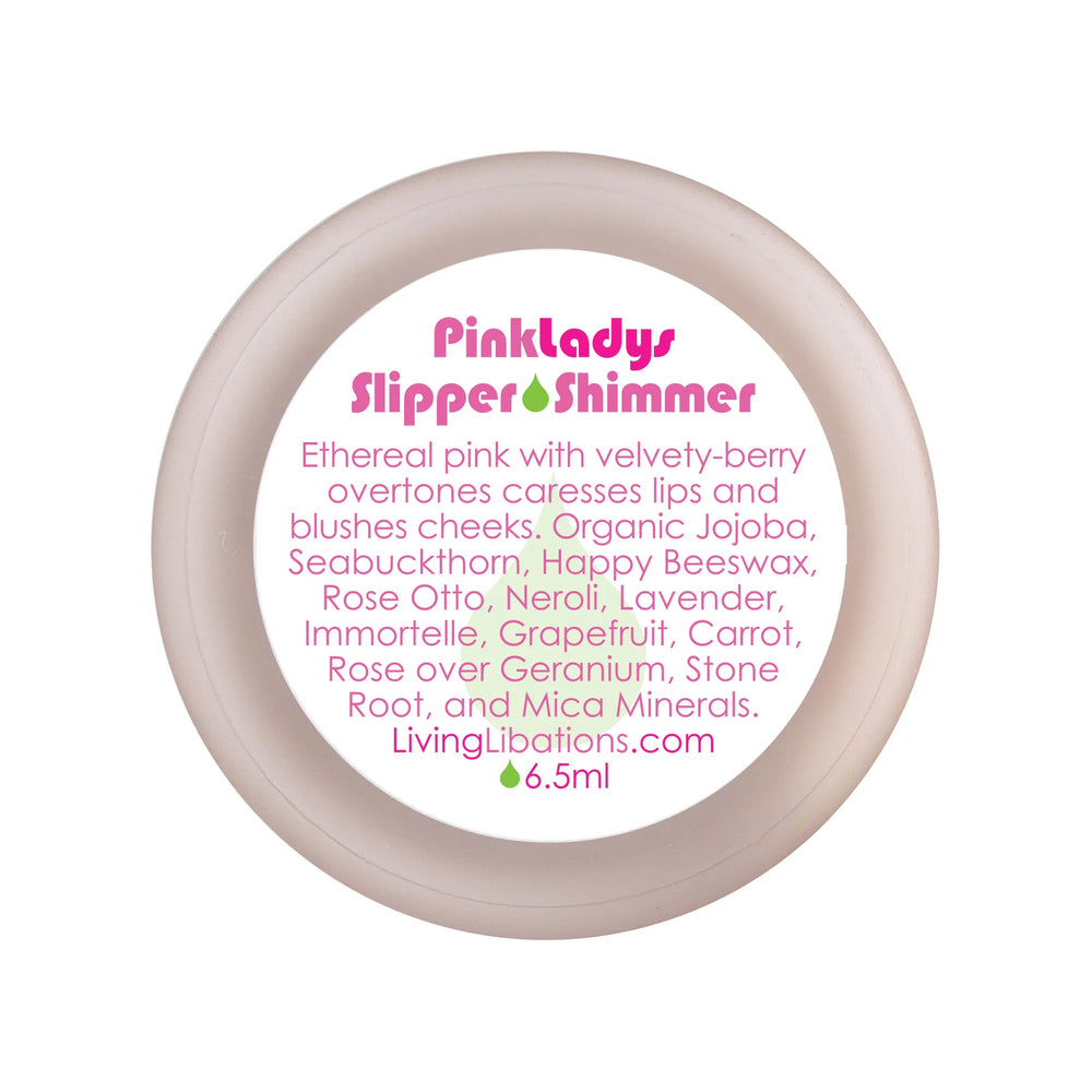 Living Libations Pink Lady’s Slipper Shimmer balm for lips and cheeks