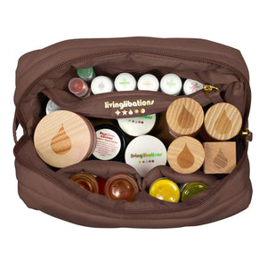 LIVING LIBATIONS Puffer Dopp Bag coffee bean