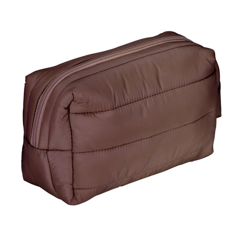 LIVING LIBATIONS Puffer Dopp Bag coffee bean