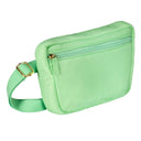 Living Libations Puffer Hip Bag in Seafoam Green with adjustable belt. seafoam green 