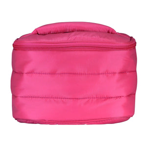 LIVING LIBATIONS Puffer Train Case peony pink