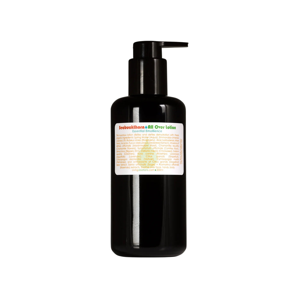 Living Libations Seabuckthorn All Over Lotion for deeply hydrated and balanced skin. 200ml