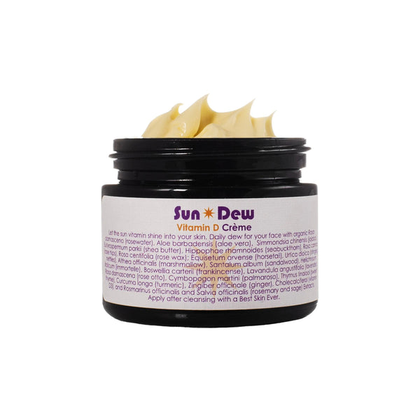 Living Libations Sun Dew Vitamin D Crème with vitamin D3 and brightening botanicals. 50ml