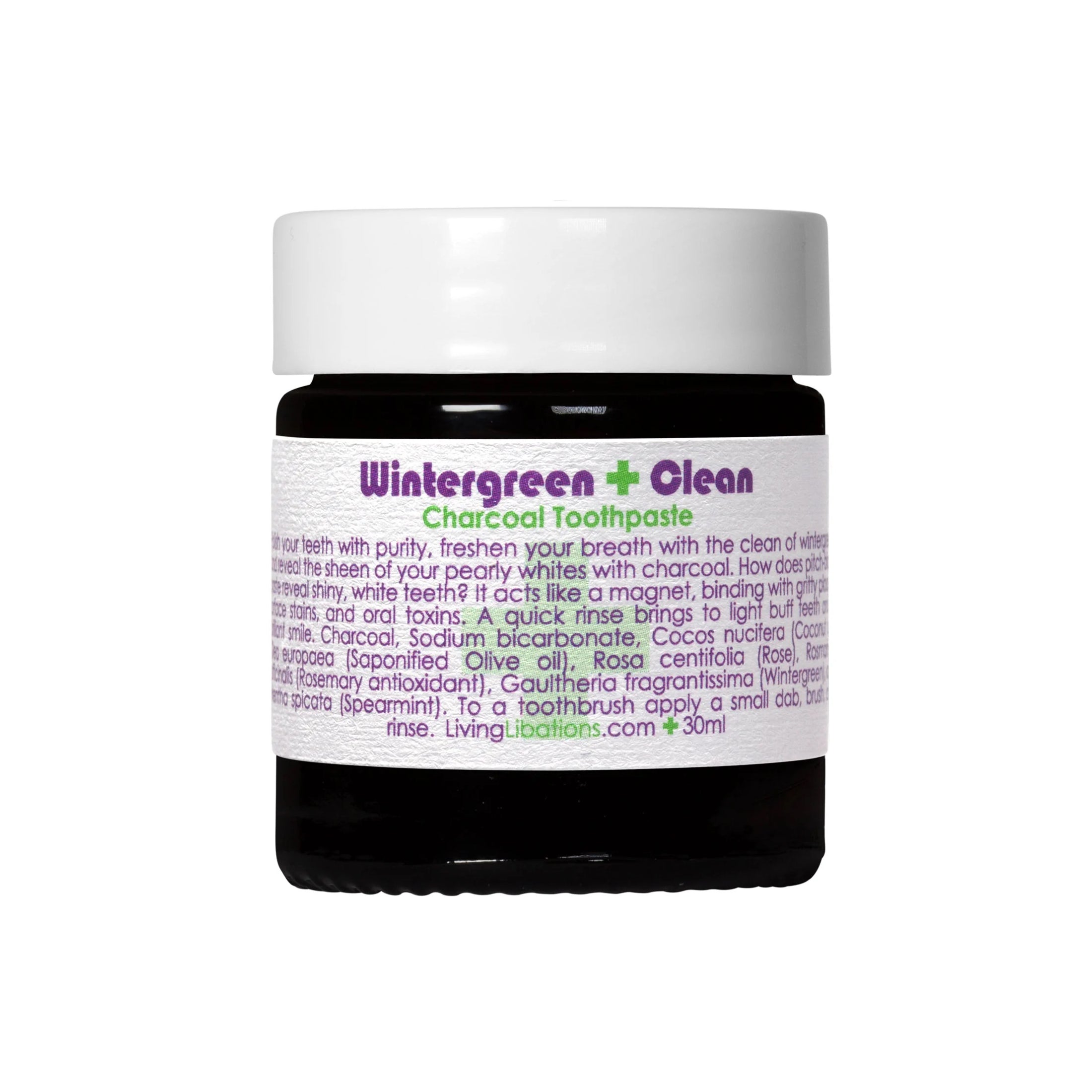 LIVING LIBATIONS - Wintergreen Clean Charcoal Toothpaste: Natural Whitening