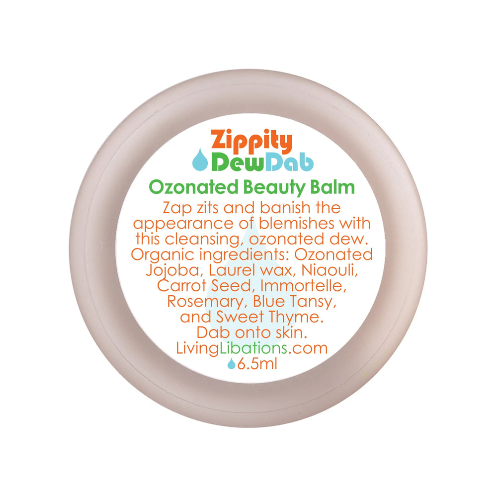 Zippity DewDab Ozonated Beauty Balm by Living Libations - A balm to clear blemishes, purify pores, and smooth skin texture with a blend of ozonated jojoba and essential oils.