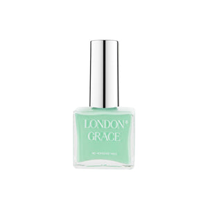 London Grace Agnes Nail Polish in mint green pistachio hue, vegan, cruelty-free, and eco-friendly with a glossy, long-lasting finish.