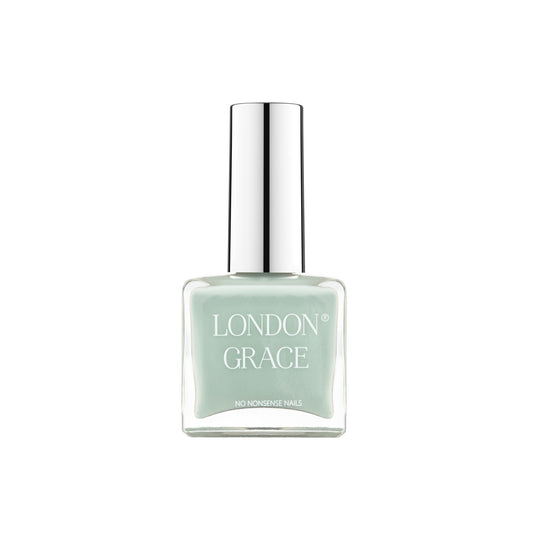 London Grace Betsy Nail Polish, a soft pastel green shade with a calming finish, vegan, cruelty-free, and eco-friendly, perfect for a fresh mani-pedi.