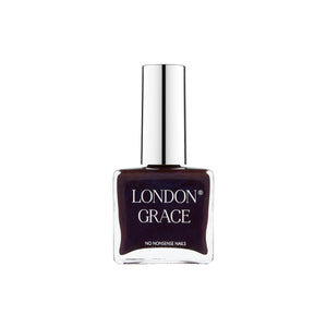 London Grace Blake Nail Polish in a deep petrol purple with metallic shimmer, offering bold, glossy color with salon-quality results. Vegan, cruelty-free, and eco-friendly.