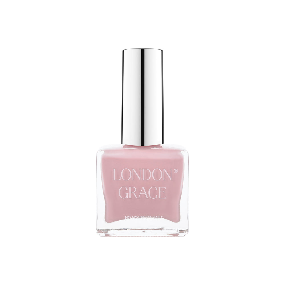 London Grace Blossom Nail Polish in a soft, natural pink shade, offering a delicate, floral-inspired finish with vegan and cruelty-free ingredients.