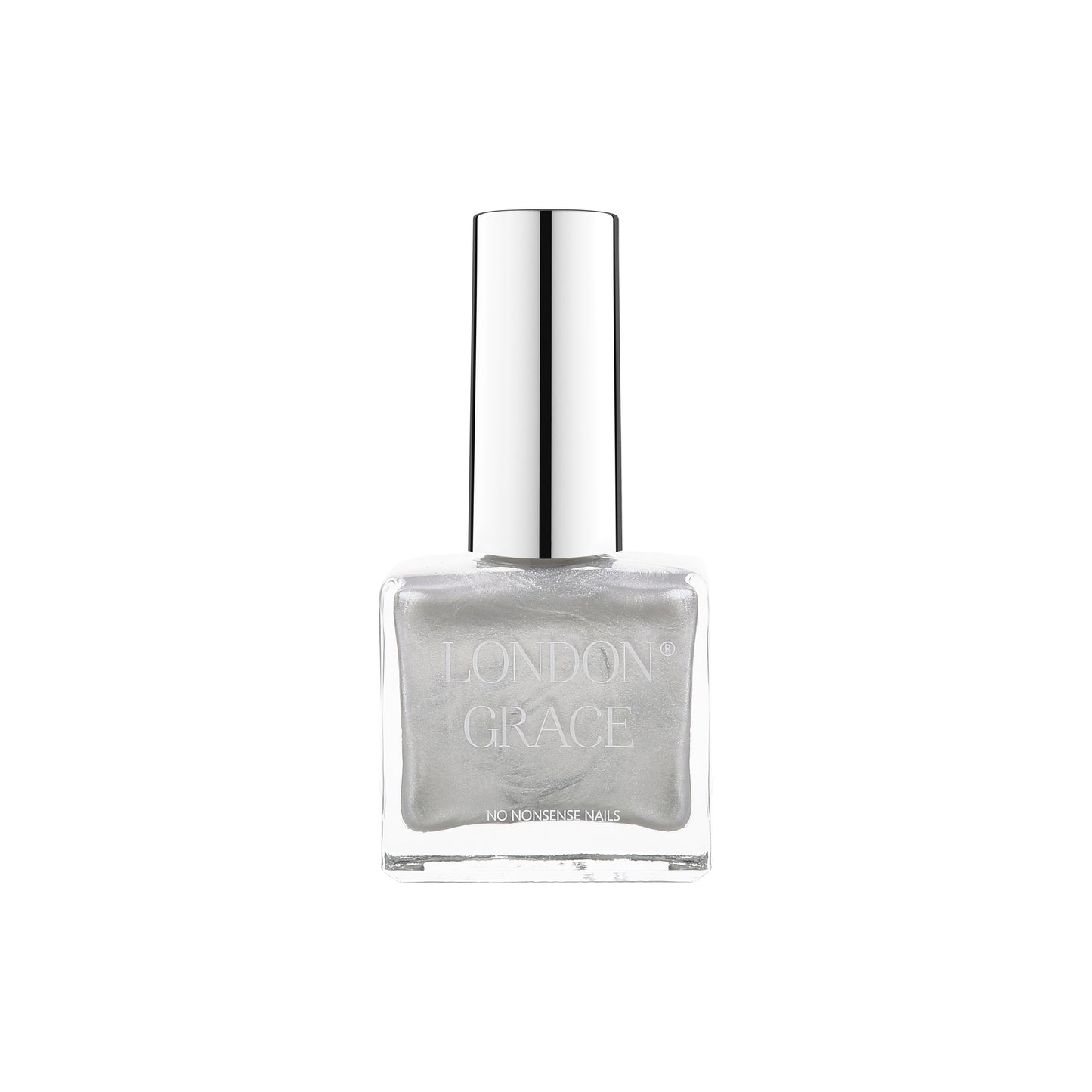 Metallic silver nail polish bottle — London Grace Esme.